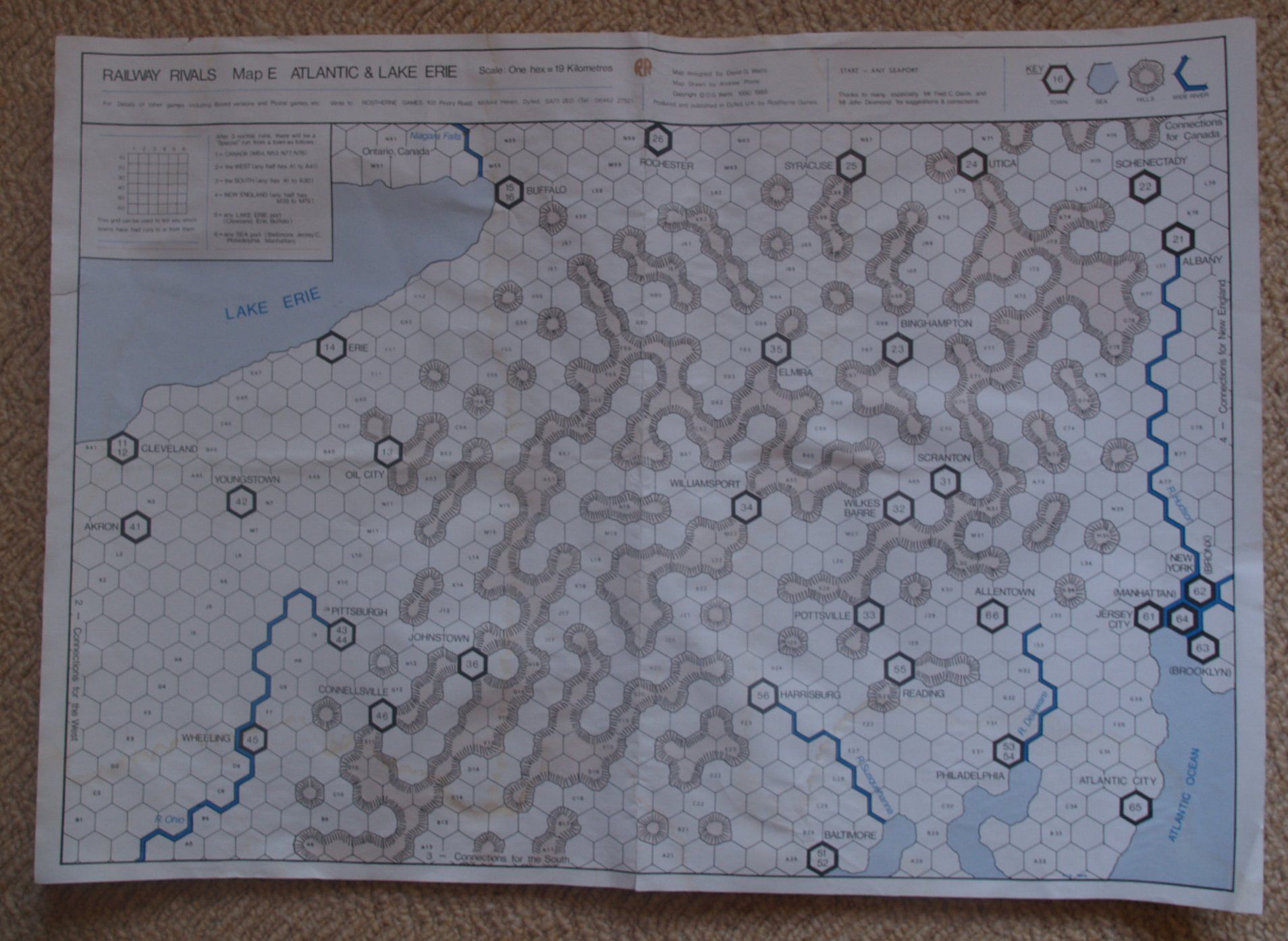 Railway Rivals Map E: Atlantic and Lake Erie