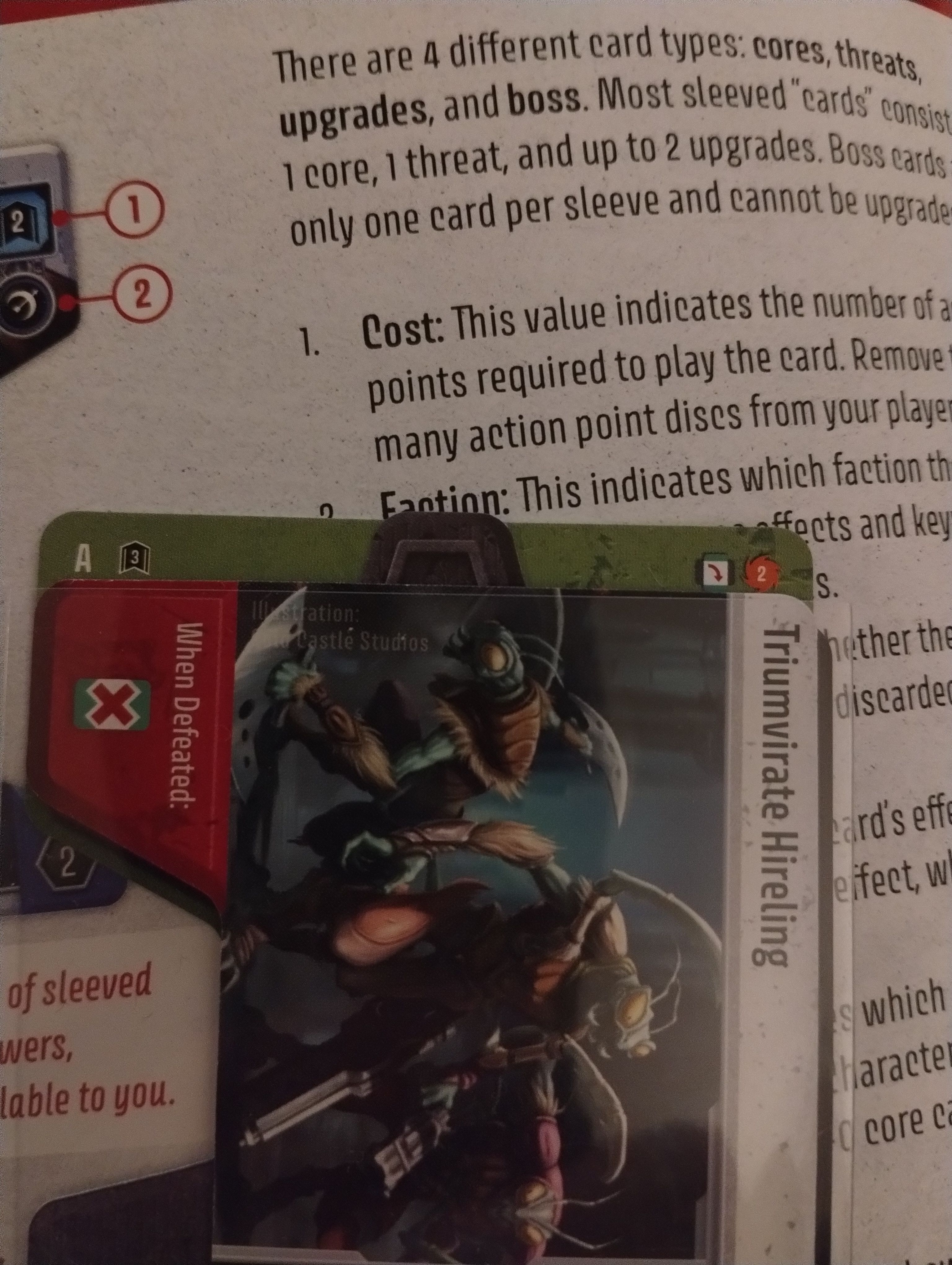 What do the icons on the back of the core cards mean? | Unstoppable