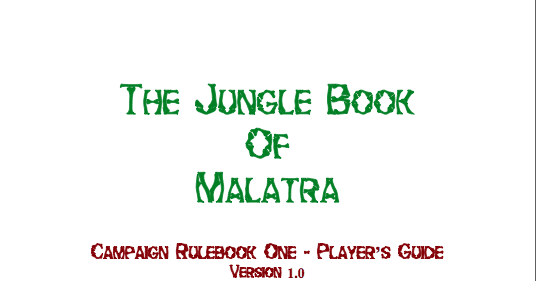 The Jungle Book of Malatra | RPG Item | RPGGeek