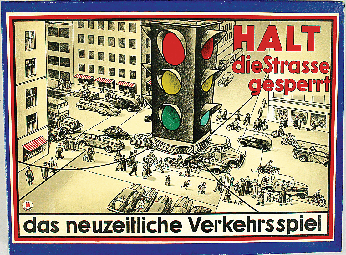 Halt die Strasse gesperrt  das neuzeitliche Verkehrsspiel