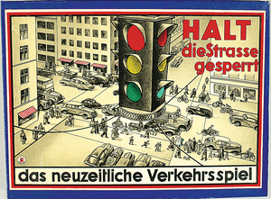 Halt die Strasse gesperrt  das neuzeitliche Verkehrsspiel
