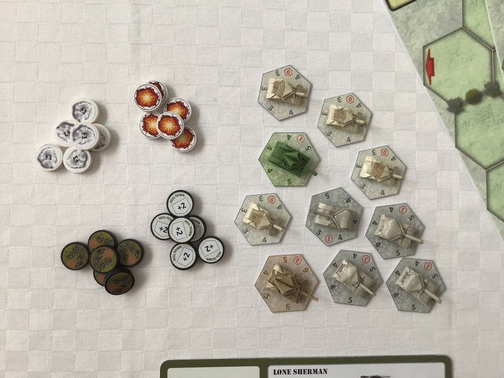 Lone Sherman - Deluxified components | Lone Sherman: A Solitaire Wargame