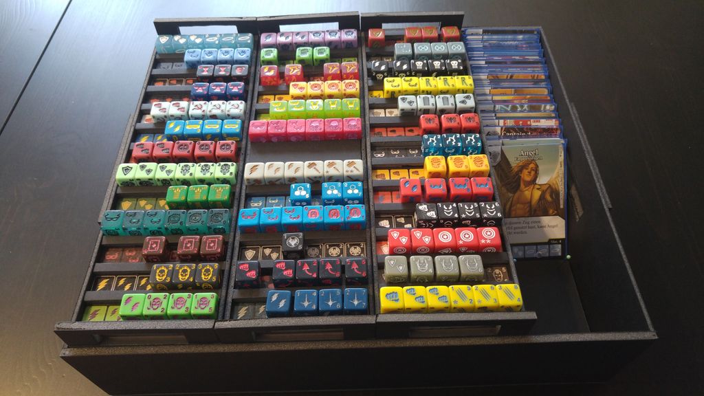 Foam Core Storage for Dice Masters, selfbuilt Marvel Dice Masters