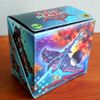 The brand new Star Realms flip box. Comes with two dividers and one promo card: The Mercenary Garrison outpost. Holds one complete base set with sleeves with room left over.