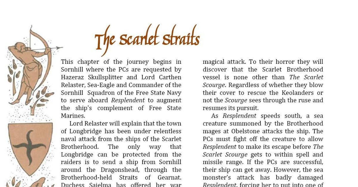 The Scarlet Straits Rpg Item Rpggeek