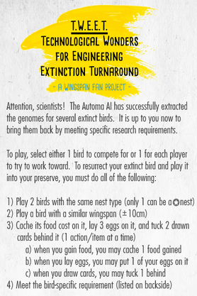 T.W.E.E.T. - a fan module for extinct birds | Wingspan