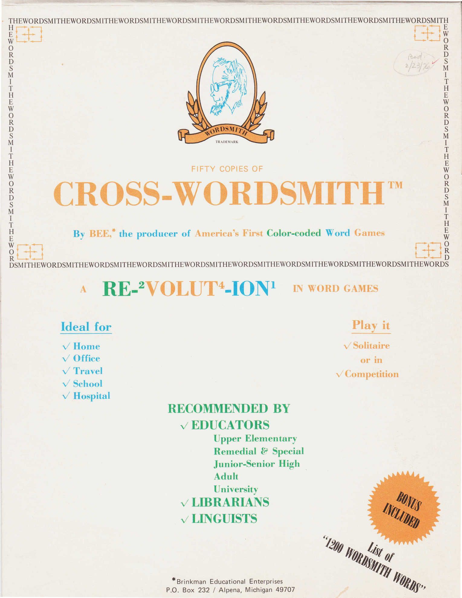 Cross-Wordsmith