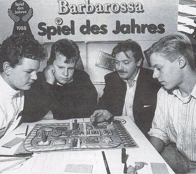 Klaus Teuber playing Barbarossa at Essen 1988. Permission to use picture by Frank Ukermann