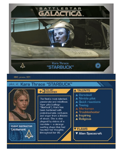Battlestar Galactica Starship Battles Kara Thrace Starbuck Promo Pilot Card 