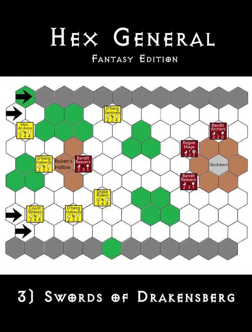 Cover art for Hex General: Fantasy Edition – 3) Swords of Drakensberg