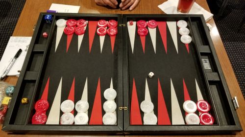 Wycliffe Brothers 21" Tournament Backgammon Set – Masters Edition, Black Case With Grey V-Fiber Playing Field