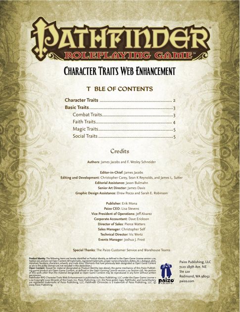 pathfinder trait earning your freedom