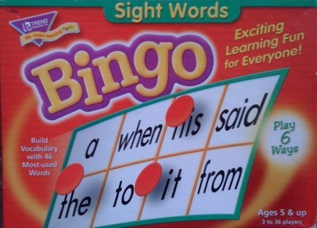Sight Words Bingo