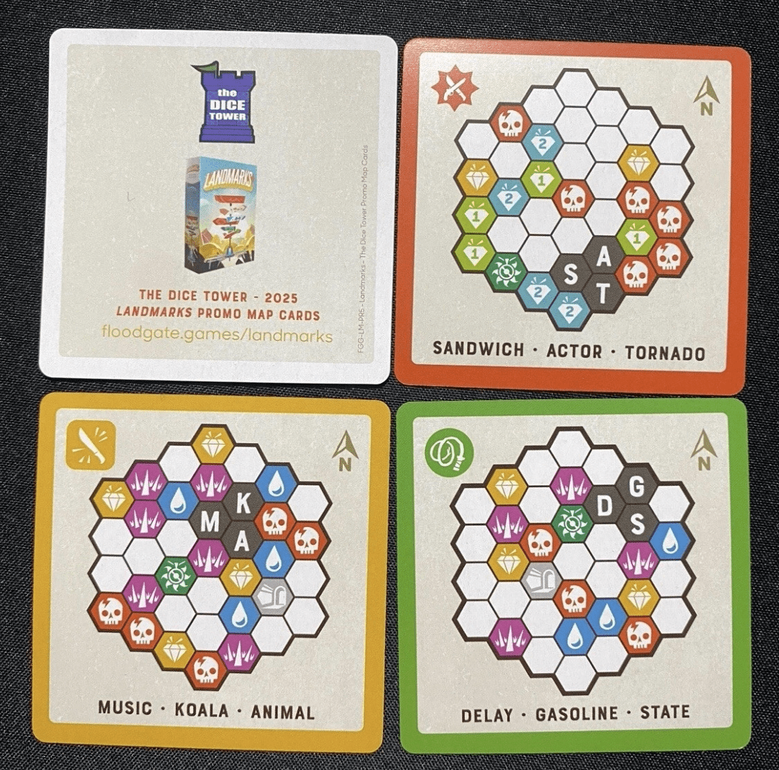 Puntos de referencia: Tarjetas de mapas promocionales – The Dice Tower - 2025