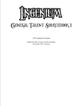 RPG Item: Ingenium General Talent Sourcebook 1