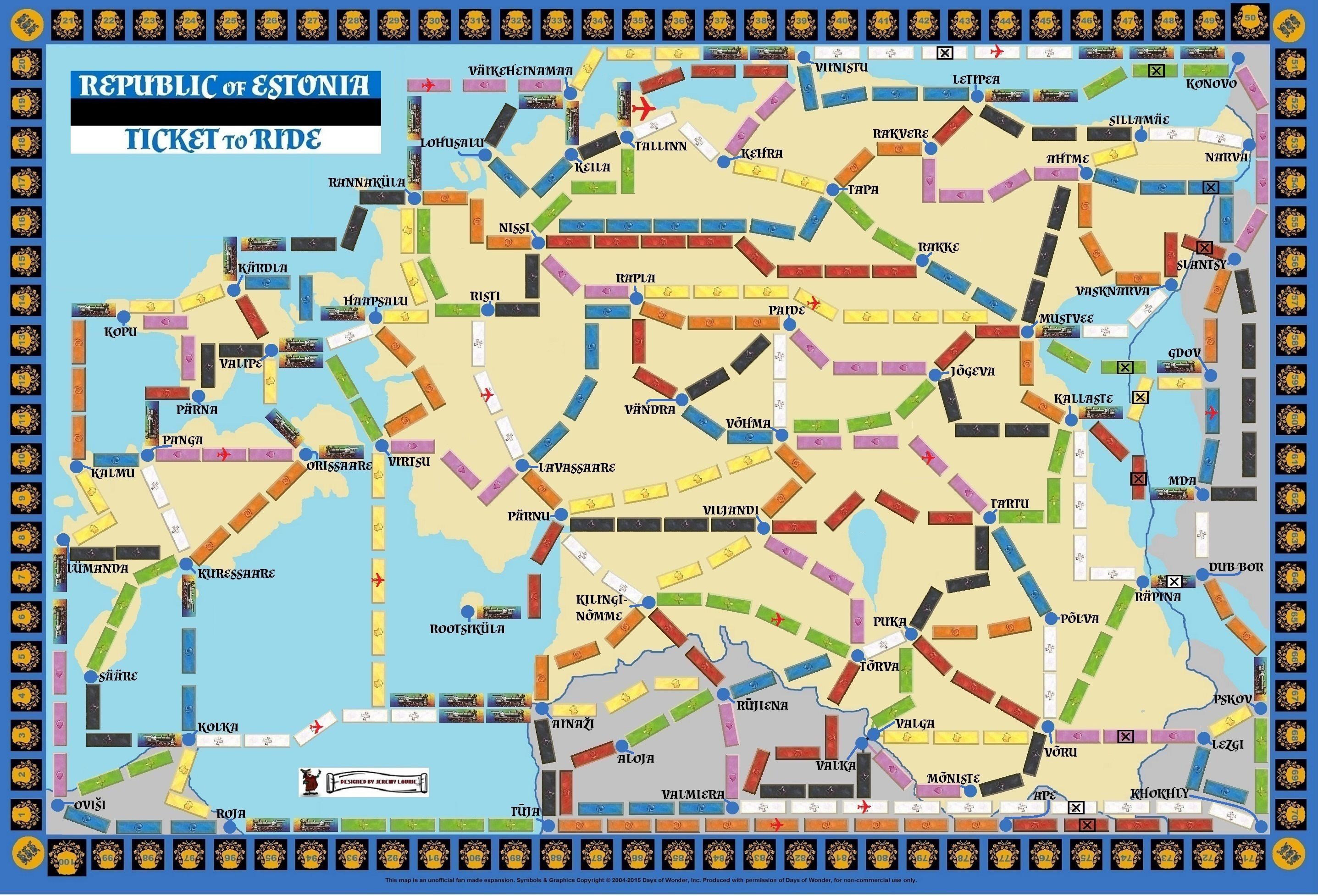 Estonia (fan expansion for Ticket to Ride)