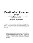 RPG Item: Death of a Librarian