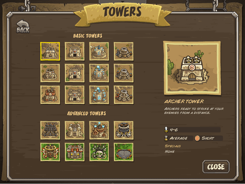 kingdom rush frontiers towers