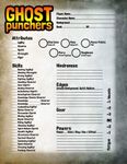 RPG Item: Ghost Punchers: Character Sheet
