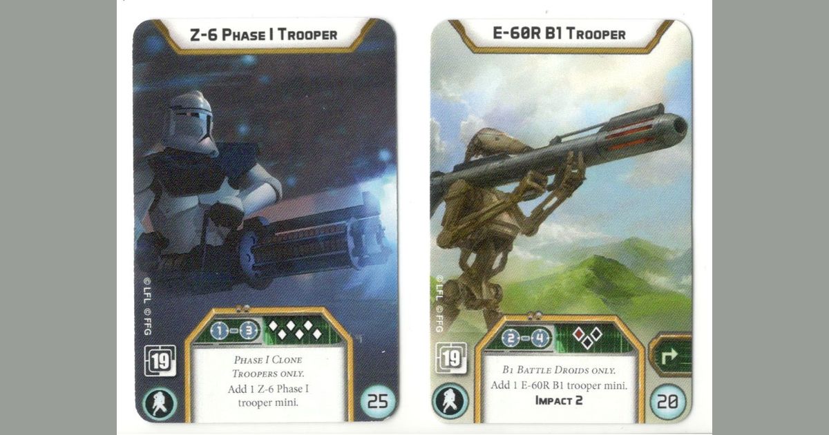 Promo Alt Art Upgrade Card Star Wars Legion Phase 1 & B1 Trooper 