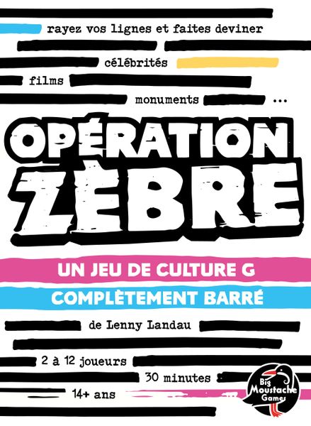 Opération Zèbre, Big Moustache Games, 2025 — front cover (image provided by the publisher)