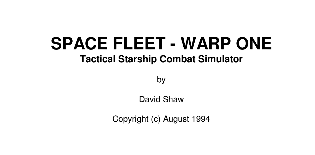 Space Fleet: Warp One