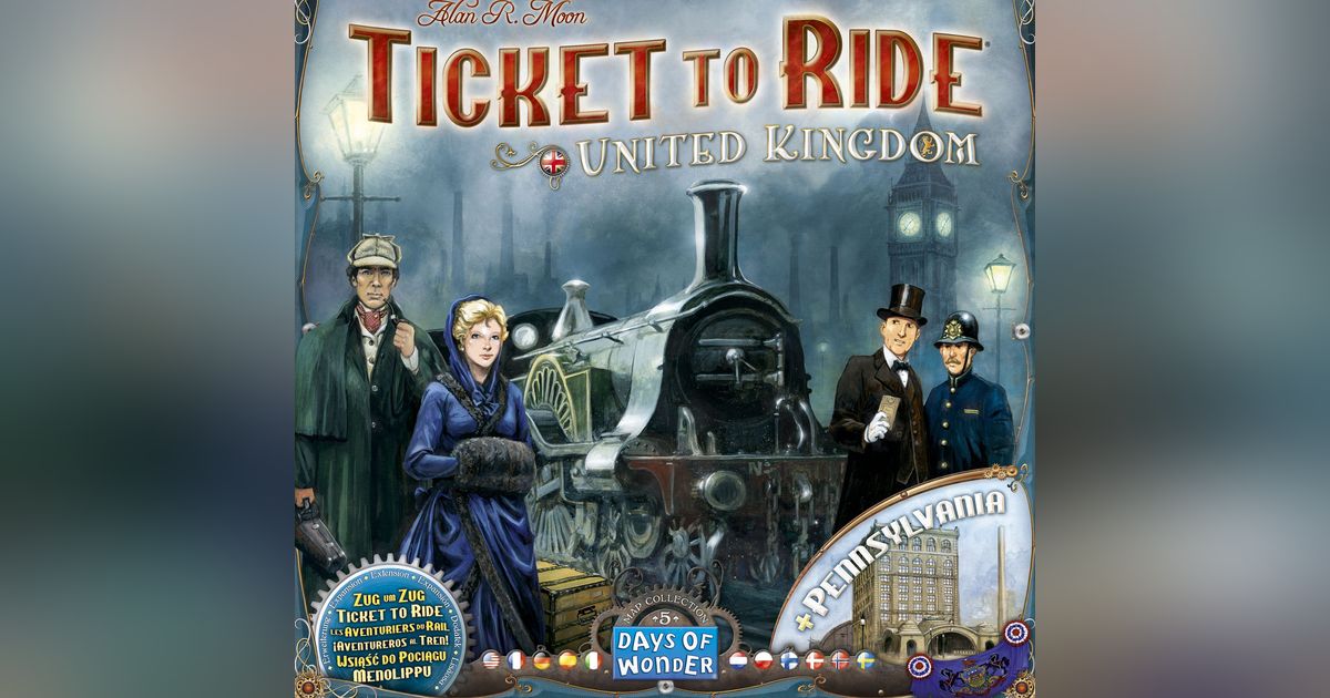 Ticket to Ride United Kingdom + Pennsylvania Board Game EXPANSION -  Strategy Game, Family Game for Kids & Adults, Ages 8+, 2-5 Players, 30-60  Minute