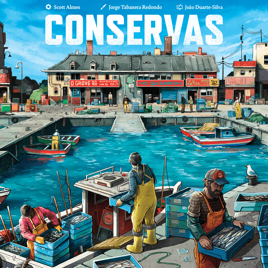 Conservas gioco da tavolo solitario bag building sulla pesca sostenibile - copertina ufficiale Salt and Pepper Games