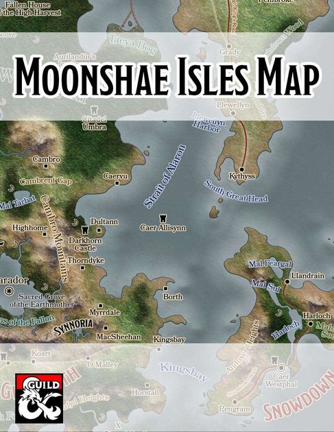 Moonshae Isles Map  RPG Item  RPGGeek
