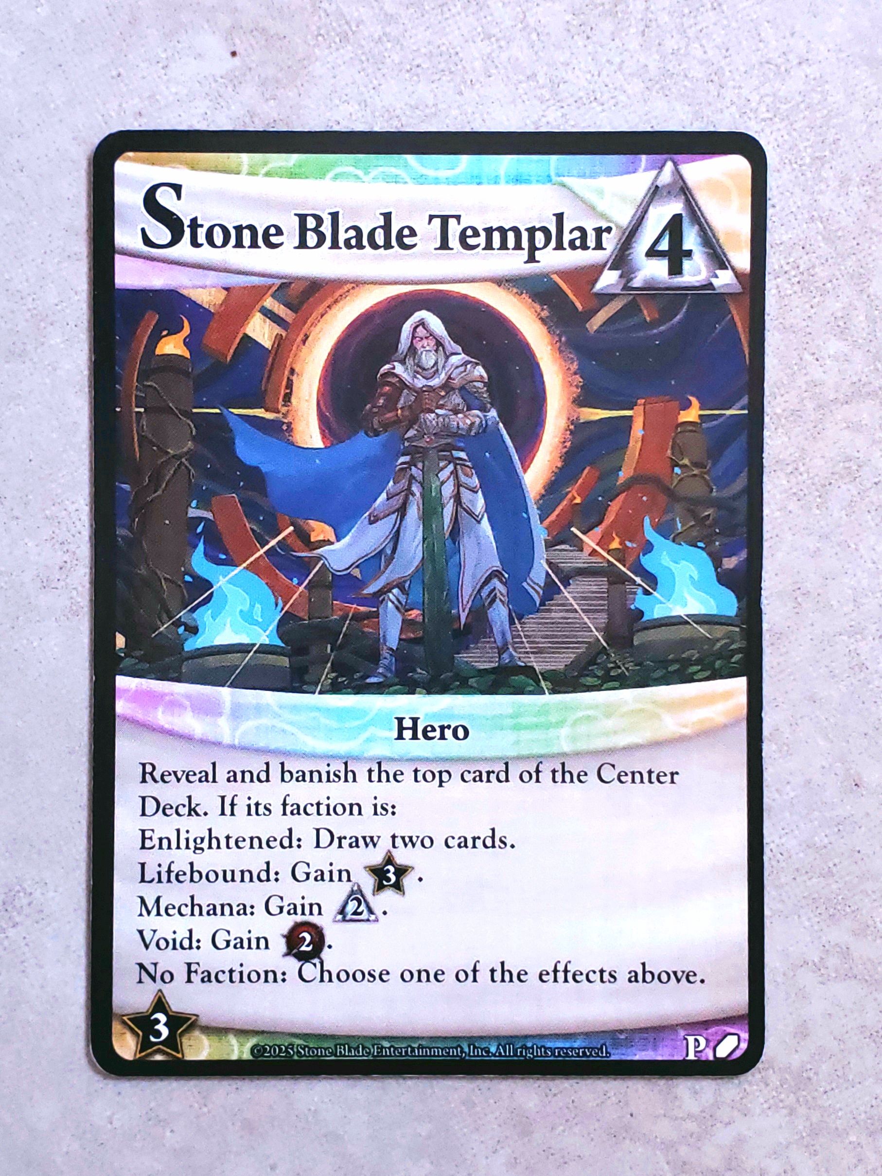 Ascensión: Juego de construcción de mazos - Tarjeta de promoción de Stone Blade Templar