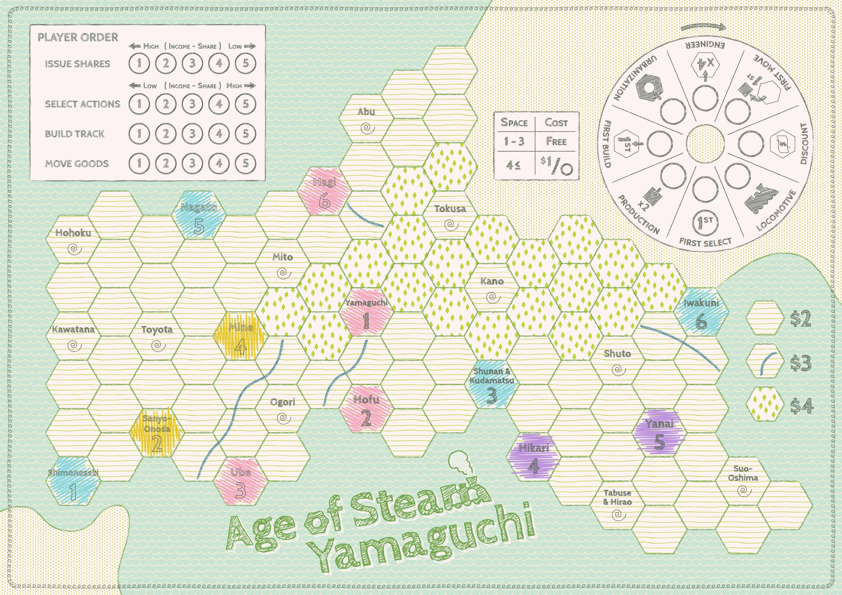 Yamaguchi (fan expansion for Age of Steam) box art