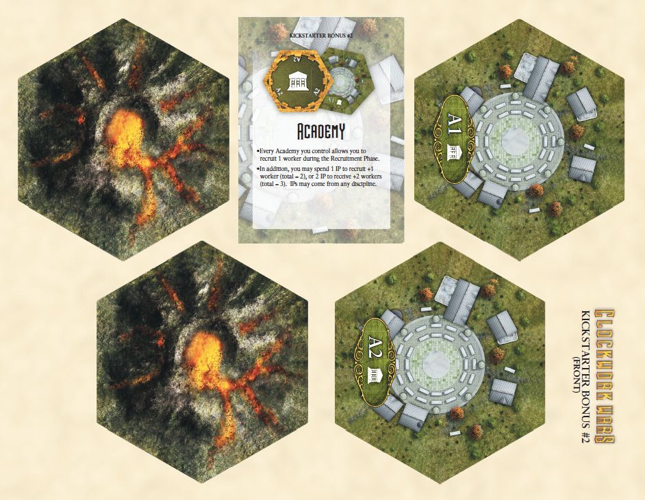 Clockwork Wars: Academy & Volcano Bonus Tiles