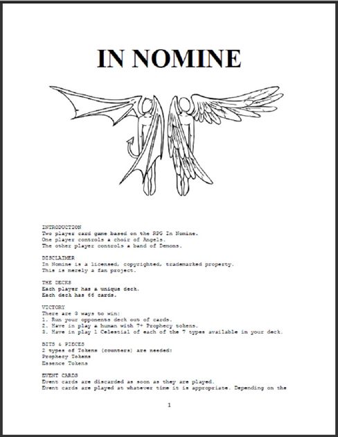 In Nomine Board Game BoardGameGeek