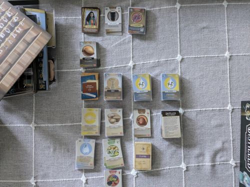Organizing the insert and expansions with partially sleeved game. |  BoardGameGeek