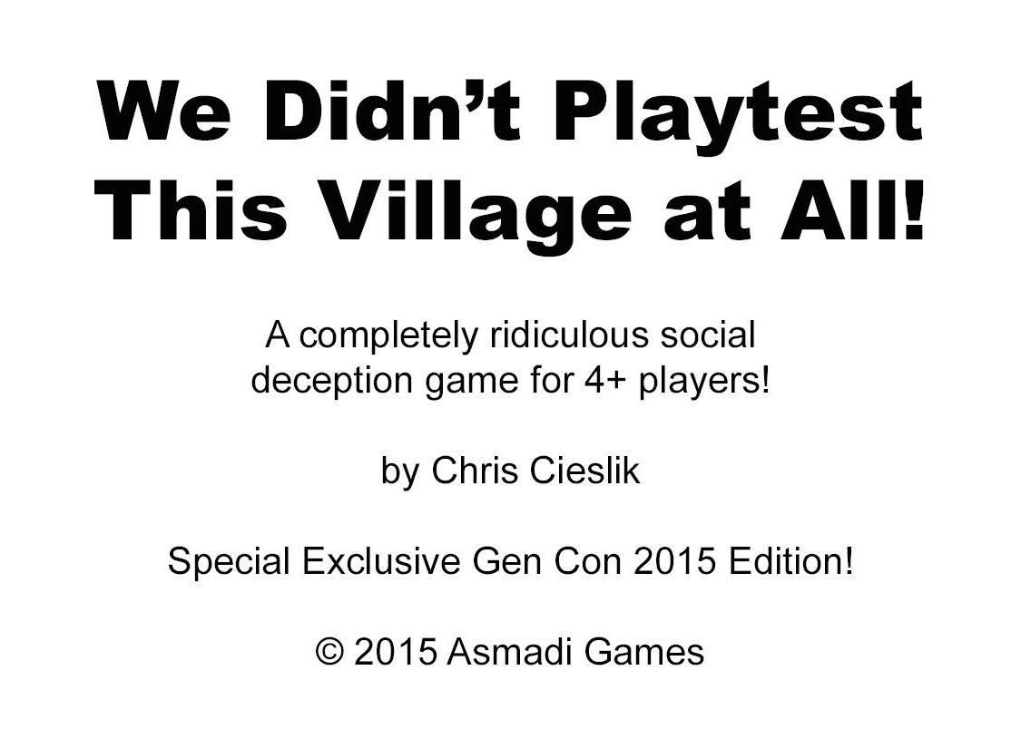 We Didn't Playtest This Village at All! doboz