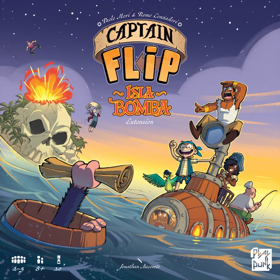 Captain Flip: Isla Bomba espansione gioco da tavolo famiglia per 2-5 giocatori - copertina ufficiale PlayPunk