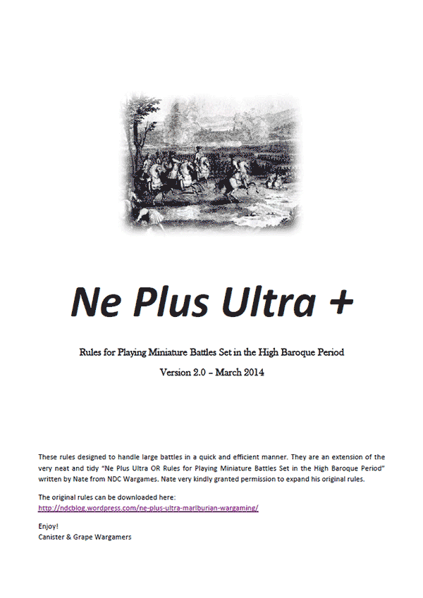 Ne Plus Ultra +: Rules for playing Miniature Battles Set in the High Baroque Period