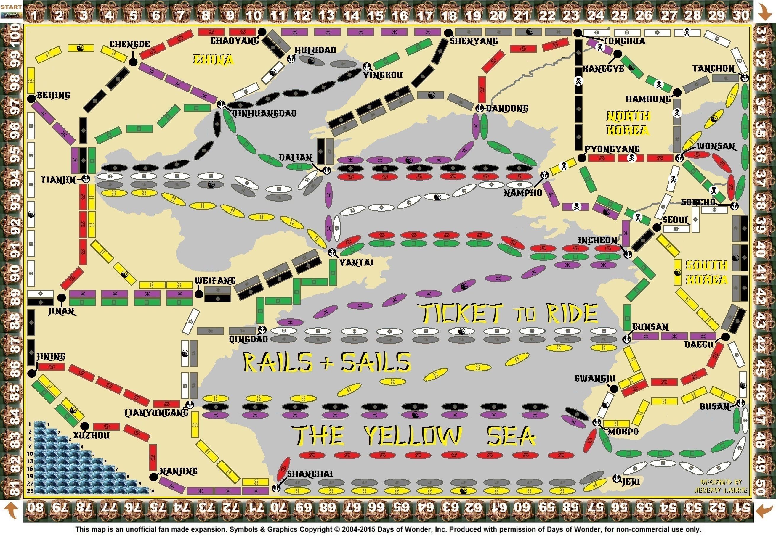 Yellow Sea (fan expansion of Ticket to Ride Rails and Sails)