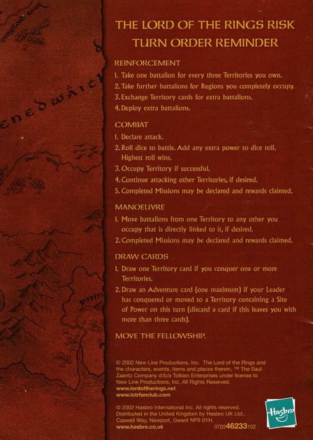 risk lord of the rings board game geek