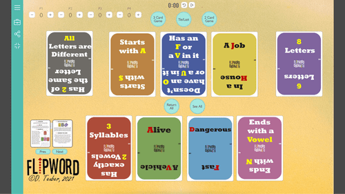 WIP] Flipword (1-6p, 10min, 8+) - 2021 9-Card PnP Contest ...