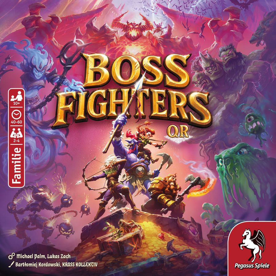 Boss Fighters QR cooperative fantasy board game with app for 2-4 players - official Pegasus Spiele cover