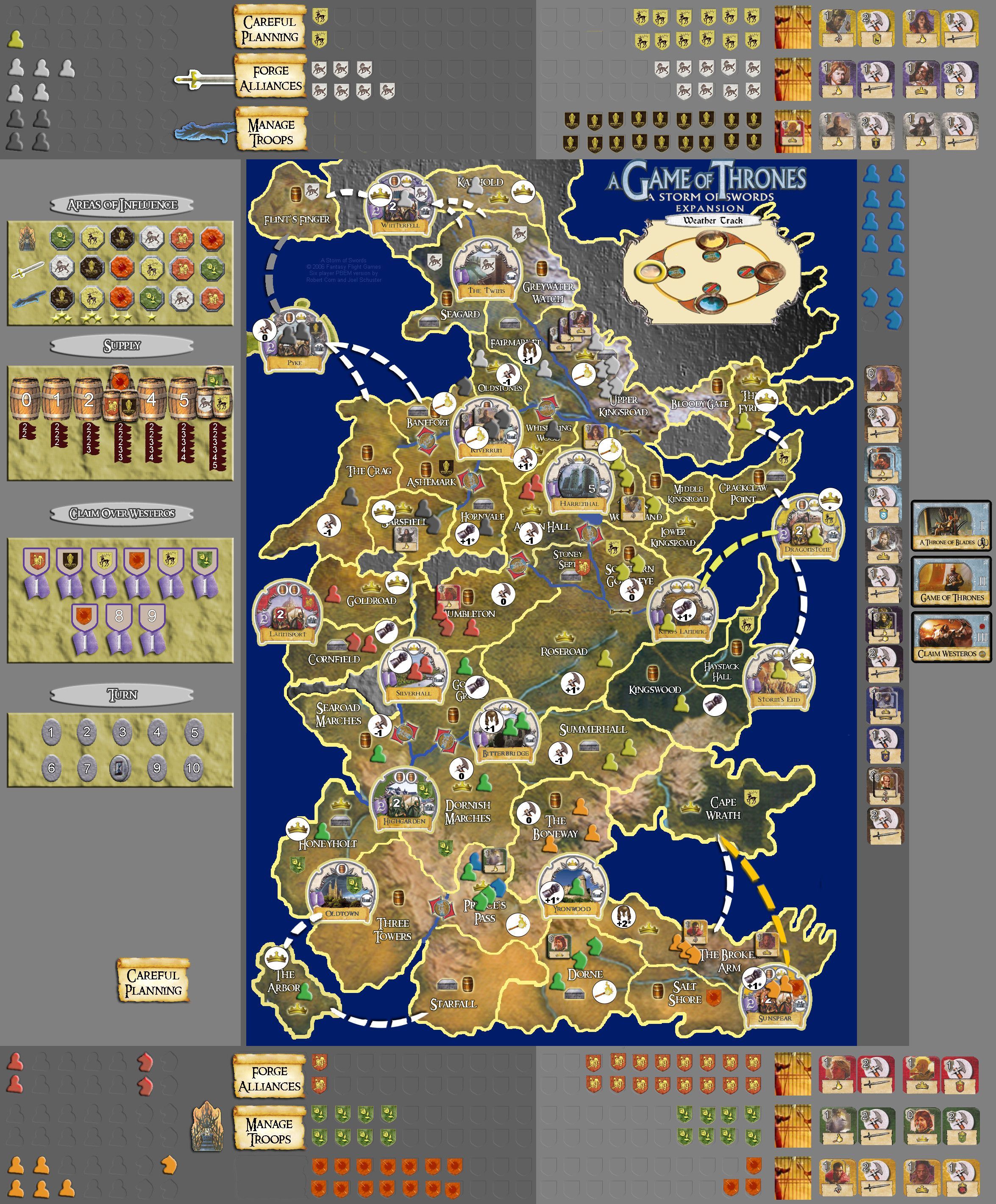 A Storm of Swords 6-player, Game #1 "War of Six Kings* | BoardGameGeek
