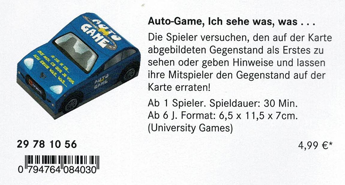 Auto-Game: Ich sehe was, was...