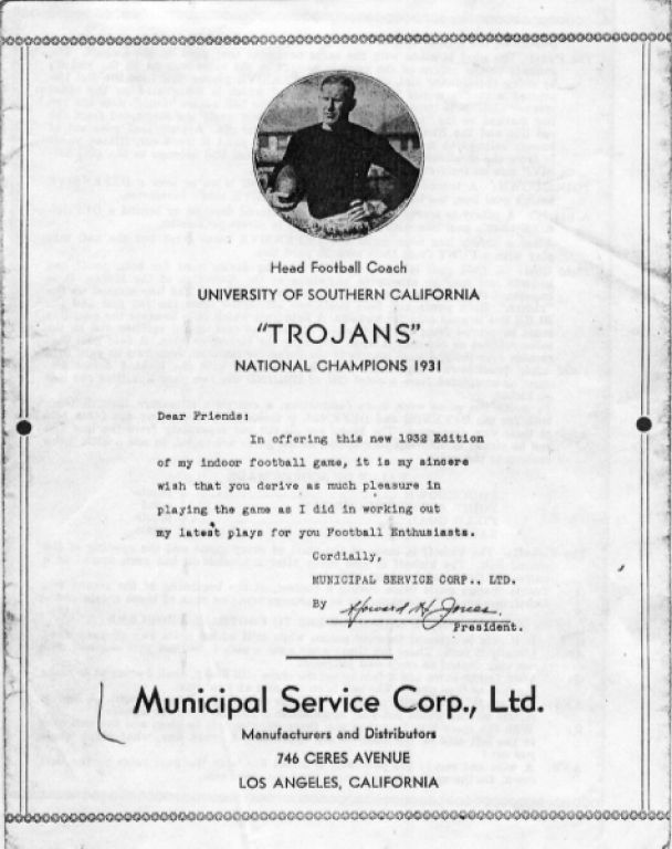 The New Howard H. Jones Collegiate Football Game