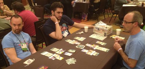 BGG.CON Spring 2016: Games Played — Guilds of London, Imhotep, Karuba, Sea of Clouds, Codenames: Pictures &amp; Simon&#039;s Cat: Card Game