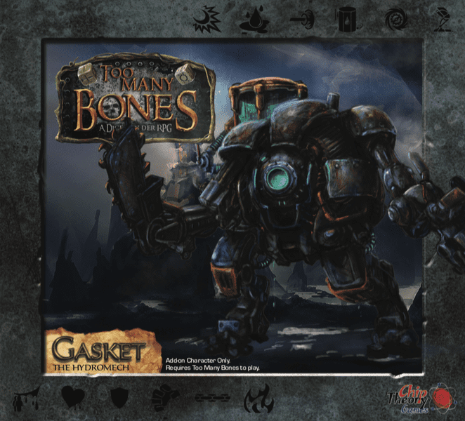 Too Many Bones: Gasket, Chip Theory Games, 2018 — front cover (image provided by the publisher)