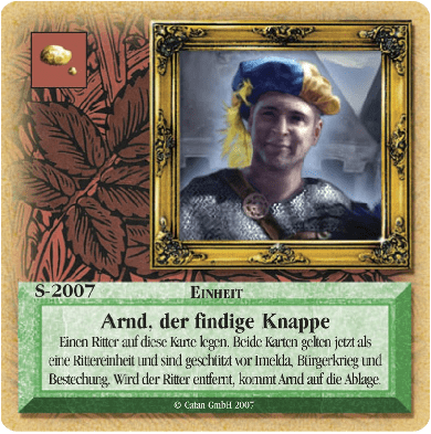 Die Siedler von Catan: Das Kartenspiel – Sonderkarte 2007 – Arnd, der findige Knappe