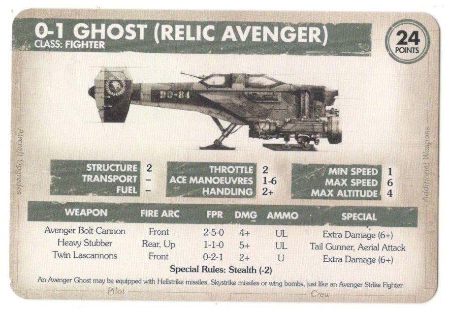 Aeronautica Imperialis: Wings of Vengeance – Ghost Relic Avenger Card cover