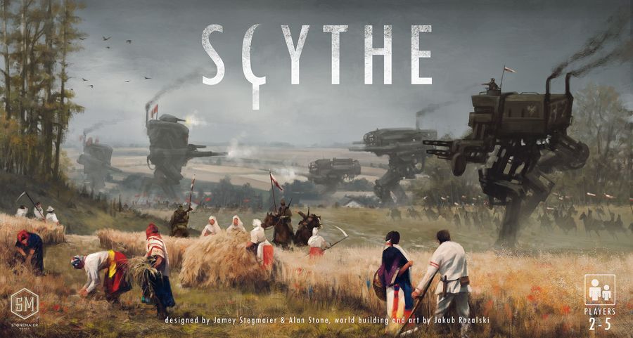 Scythe box cover with design elements