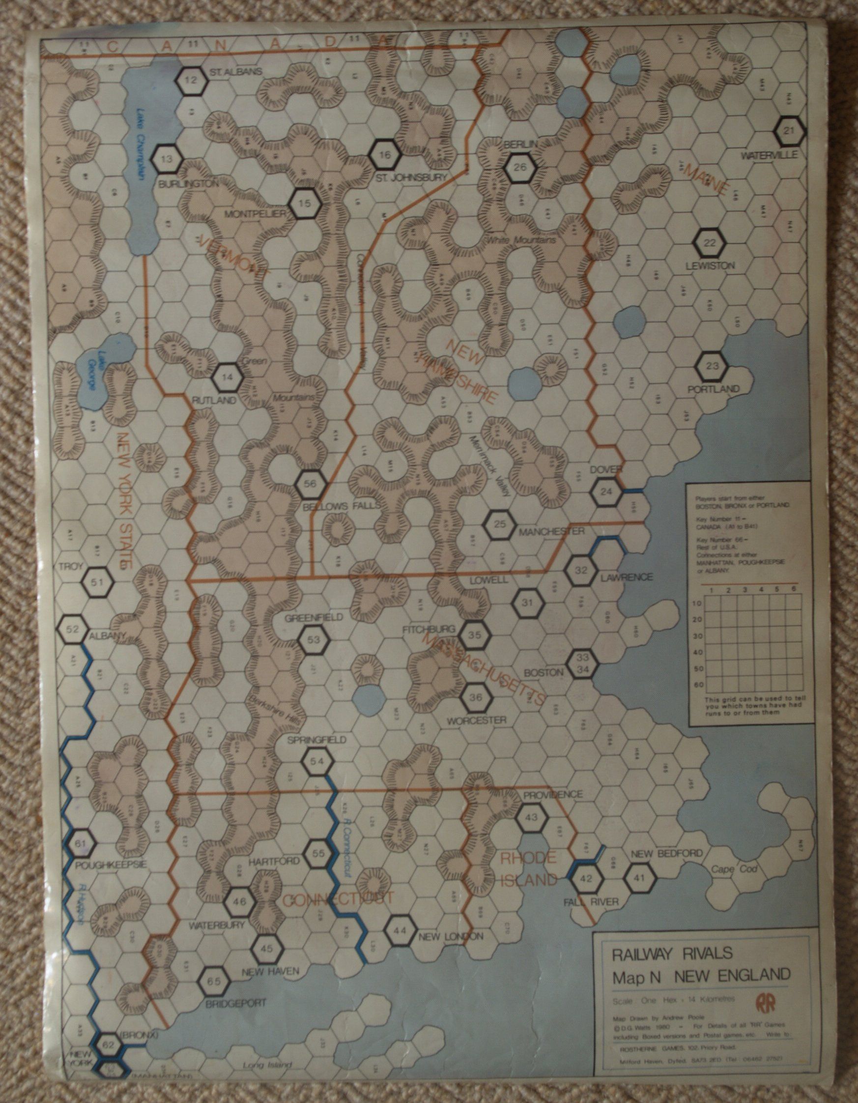 Railway Rivals Map N: New England